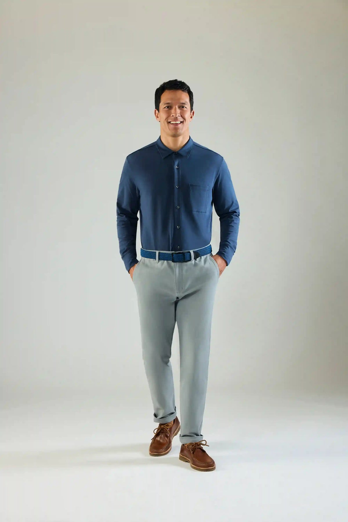 SILVER Jersey Button Up