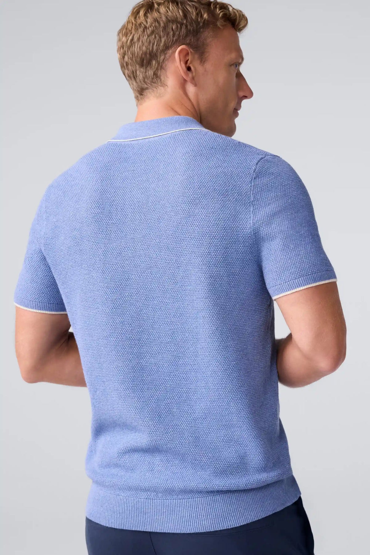 Tech Linen Button Up Sweater Polo