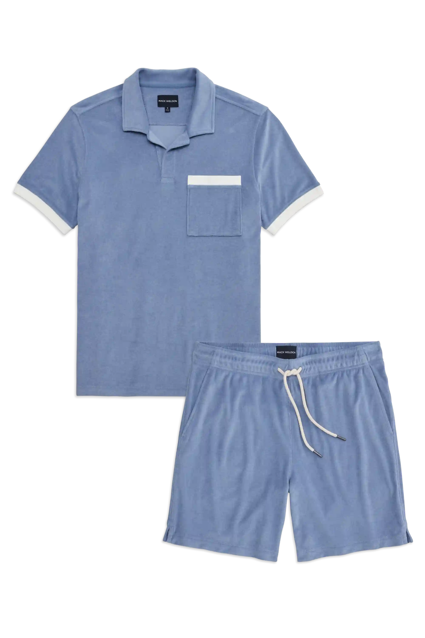 Terry Cloth Polo + Shorts Set