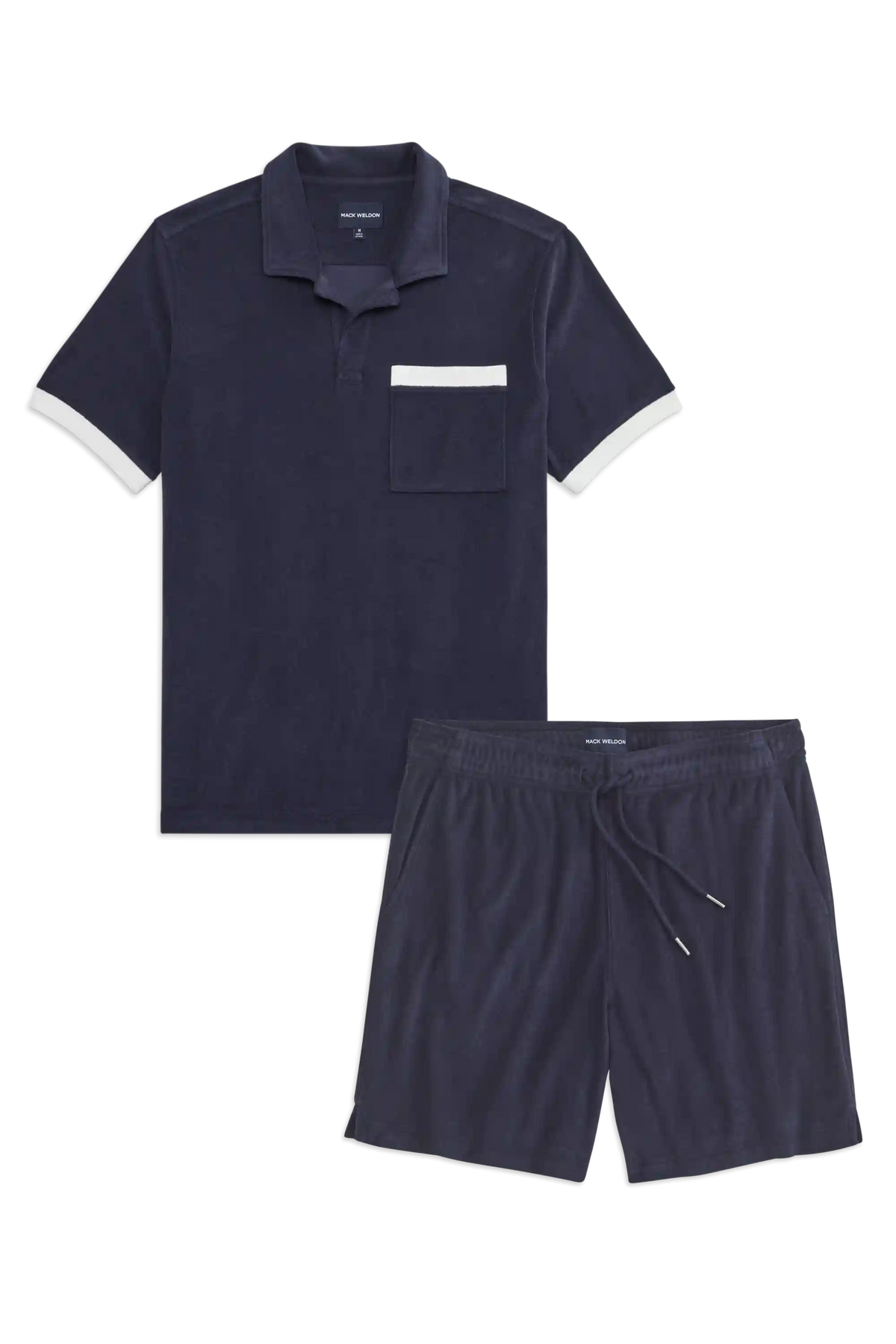 Terry Cloth Polo + Shorts Set