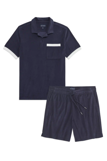Terry Cloth Polo + Shorts Set
