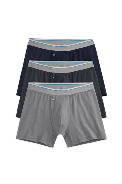3-Pack AIRKNITˣ Cotton Boxer Briefs - With Fly