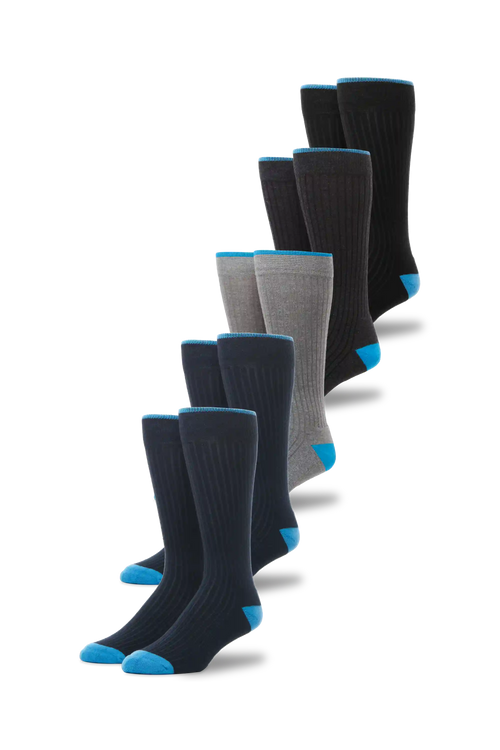 5-Pack Everyday Extended Crew Socks