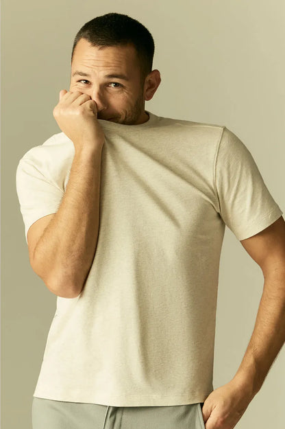 Linen Jersey Crew Neck T-Shirt