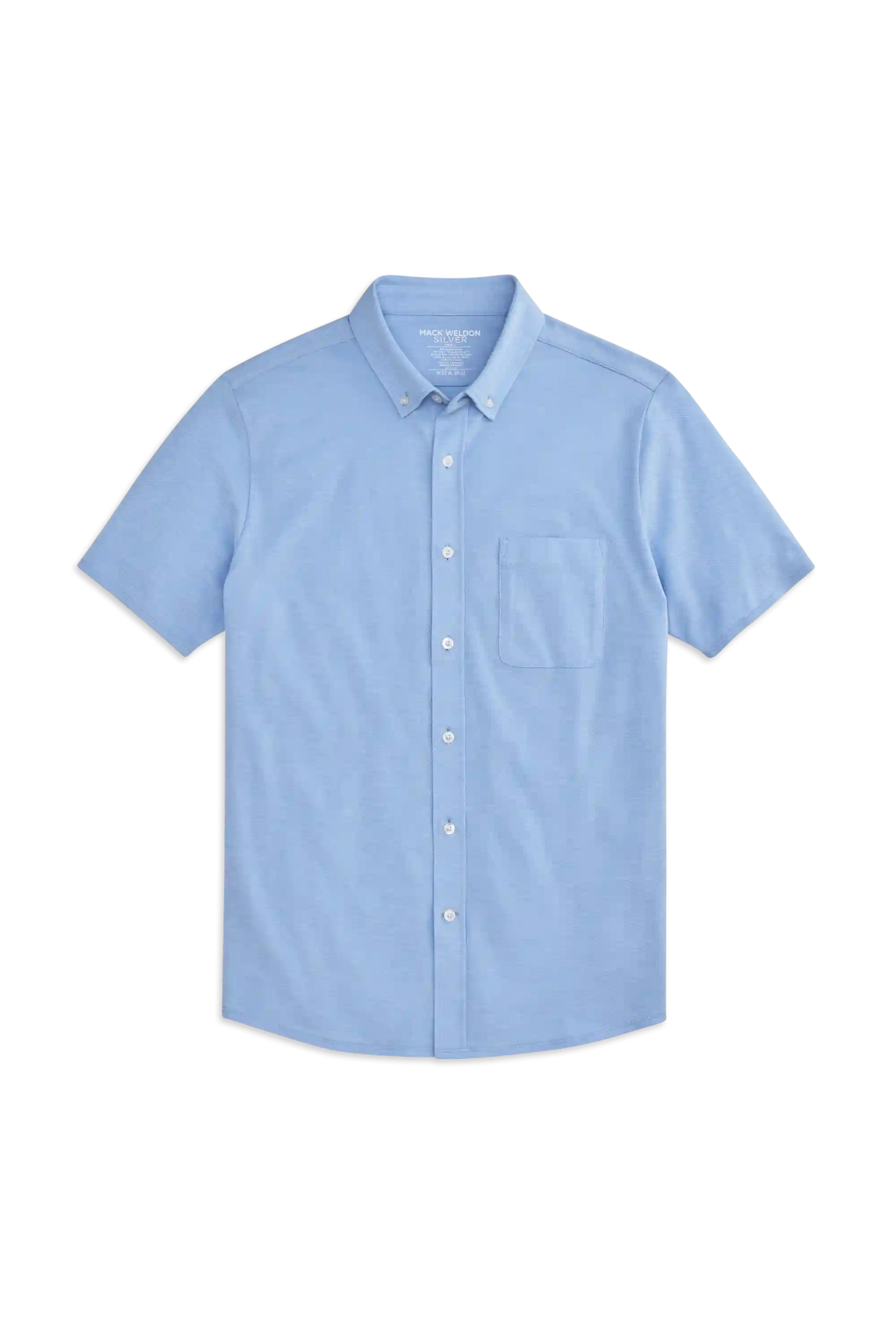 SILVER Pique Short Sleeve Button Up