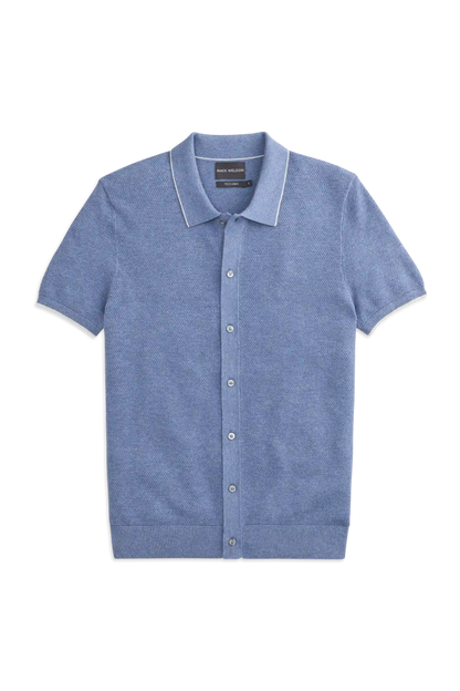 Tech Linen Button Up Sweater Polo