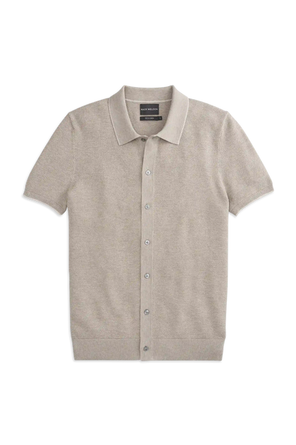 Tech Linen Button Up Sweater Polo
