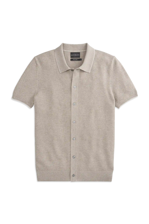 Tech Linen Button Up Sweater Polo