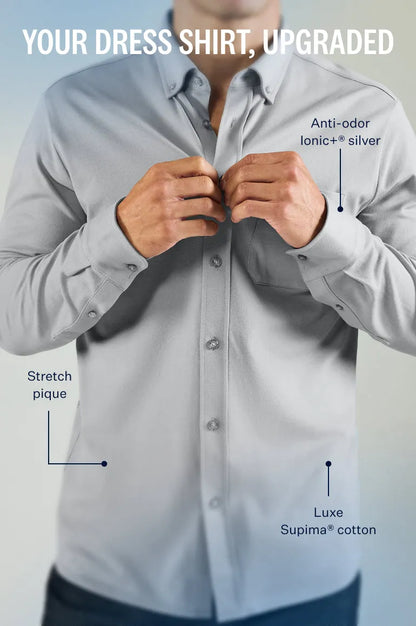 SILVER Pique Button Up