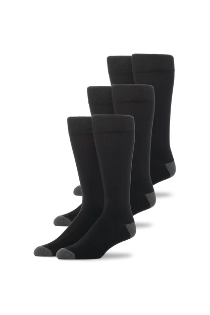 3-Pack SILVER Extended Crew Dress Sock