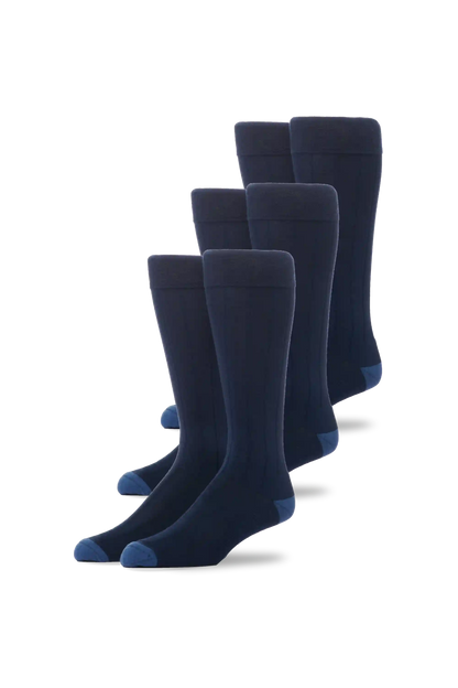 3-Pack SILVER Extended Crew Dress Sock