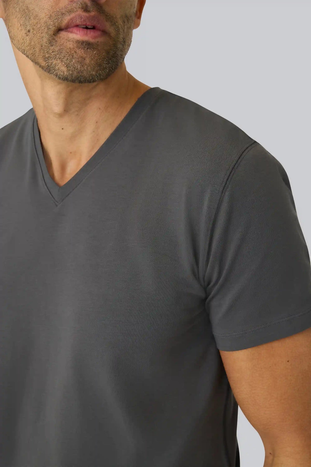 SILVER V-Neck T-Shirt