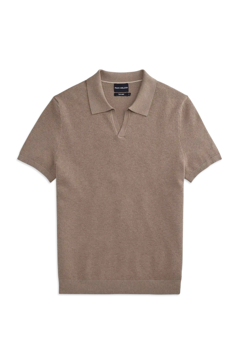 Tech Linen Johnny Collar Sweater Polo