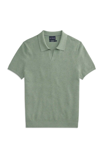 Tech Linen Johnny Collar Sweater Polo