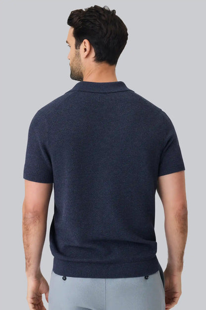 Tech Linen Johnny Collar Sweater Polo