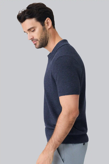 Tech Linen Johnny Collar Sweater Polo