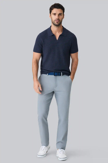 Tech Linen Johnny Collar Sweater Polo