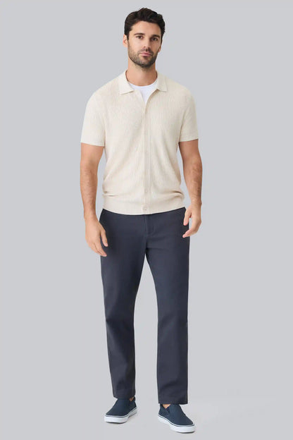 Tech Linen Button Up Sweater Polo