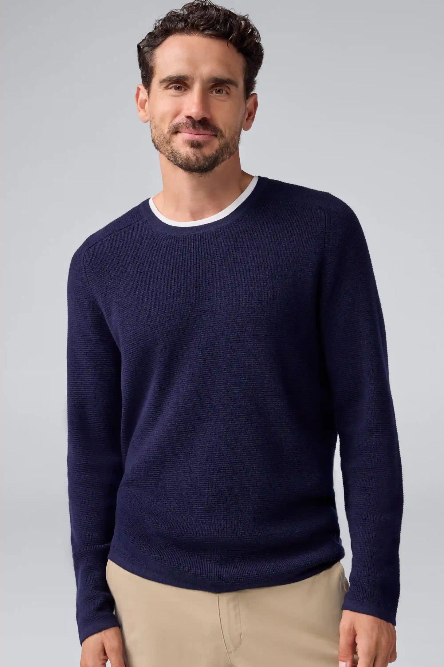 Tech Merino Waffle Crew Neck Sweater