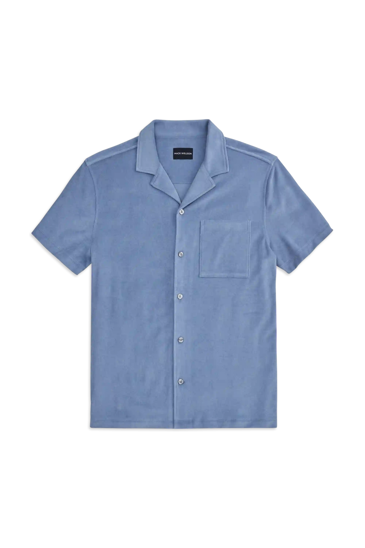 Terry Cloth Short Sleeve Button Up