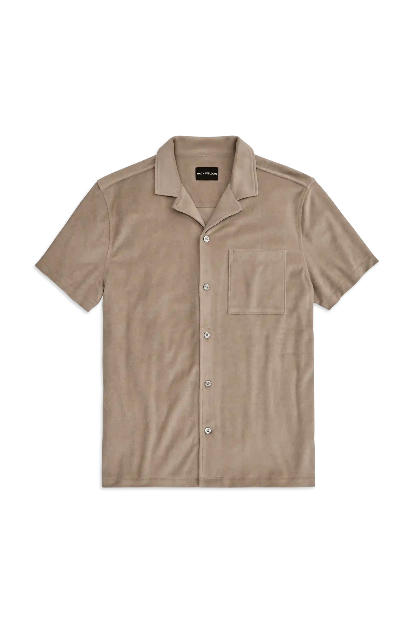 Terry Cloth Short Sleeve Button Up