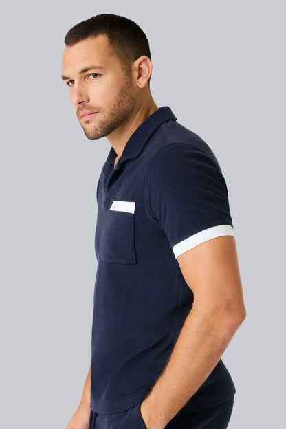 Terry Cloth Johnny Collar Polo