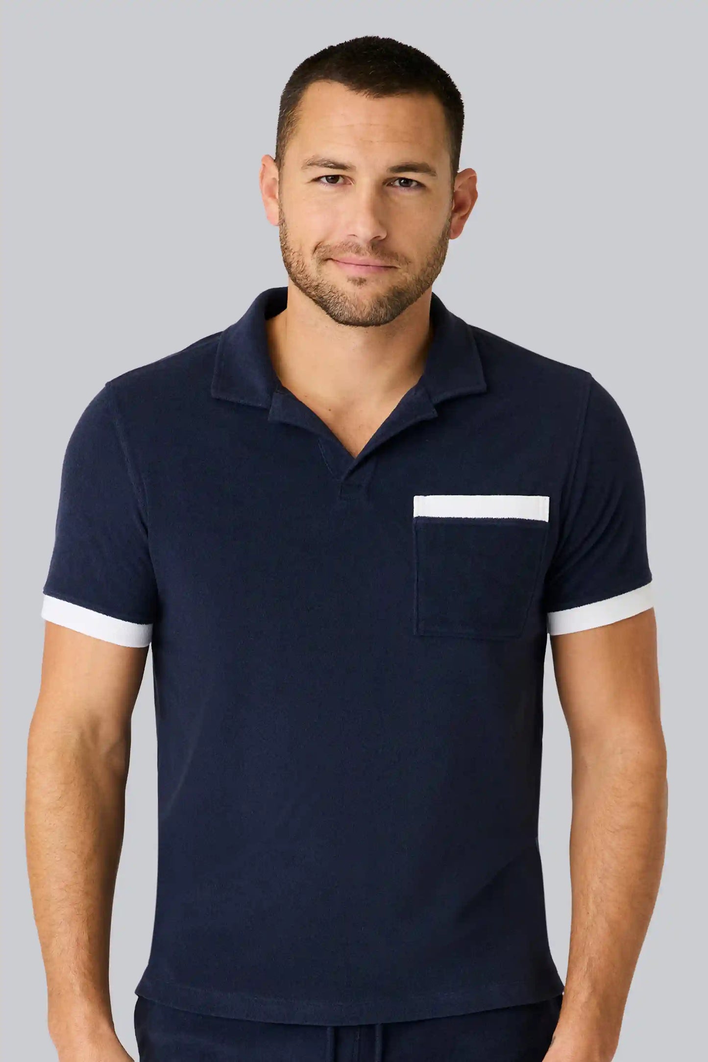 Terry Cloth Polo + Shorts Set